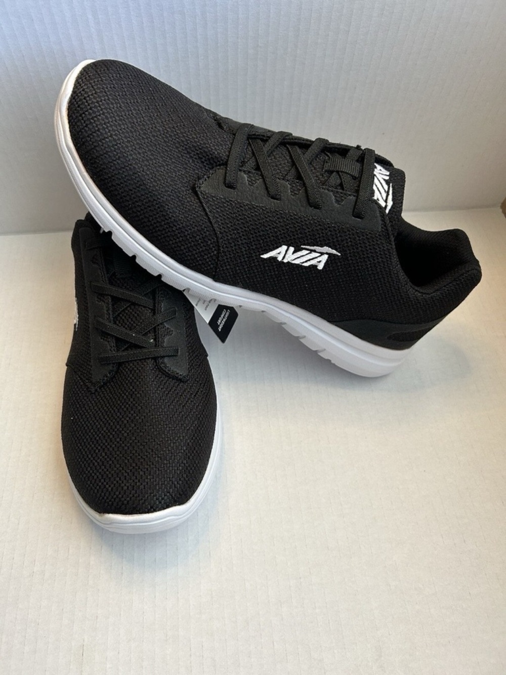 Avia Black Mesh Casual Trainer with White Logo